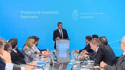 Sergio Massa, esta tarde en el anuncio